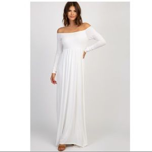 PinkBlush Maternity Ivory Maxi Dress